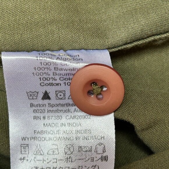 Analog Design Unlikely Futures Mens Medium Button Front Shirt Long Sleeve Green - Picture 7 of 8